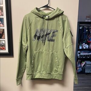 Nike Men's Olive Hoodie with Black Logo